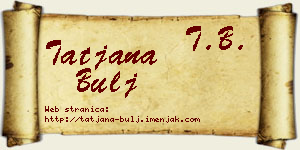 Tatjana Bulj vizit kartica